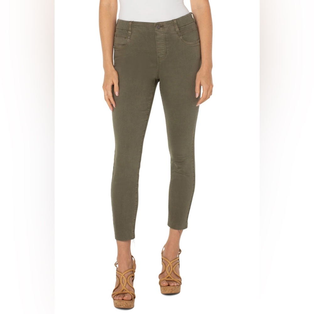Liverpool Pull-On Jeggings Womens Size 6 Green Skinny Stretch Tapered